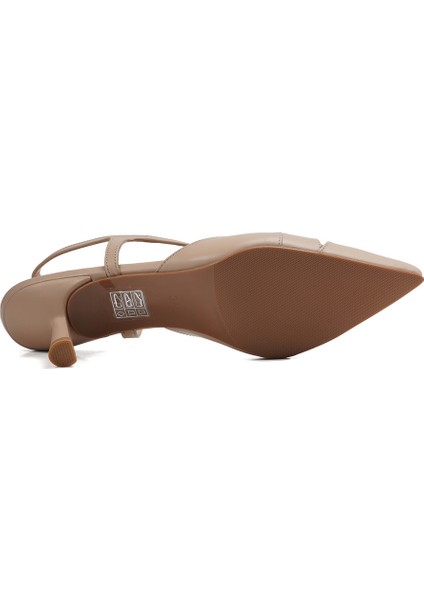 Bej Hakiki Deri Ince Topuklu Kadın Ayakkabı fırsatları