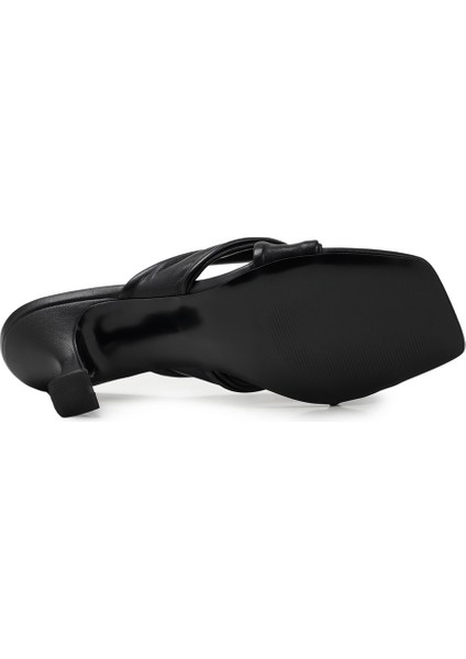 Bej Hakiki Deri Ince Topuk Kadın Terlik fırsatları