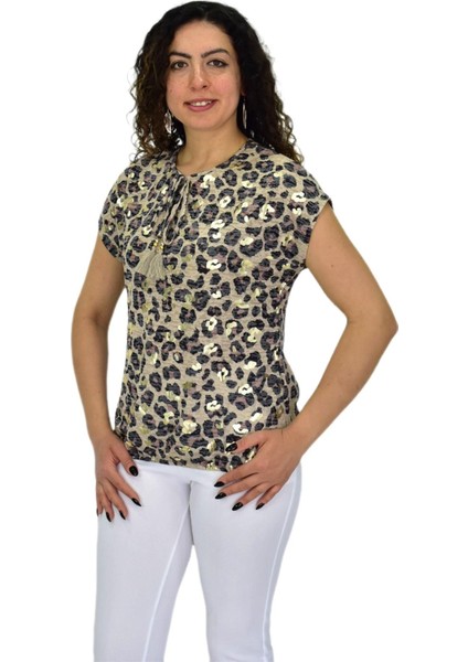 Kadın Kısa Kol Baskılı Bluz BGL-ST04705 fiyatları