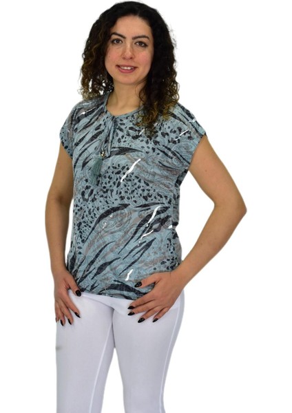 Kadın Kısa Kol Baskılı Bluz BGL-ST04706 fiyatları