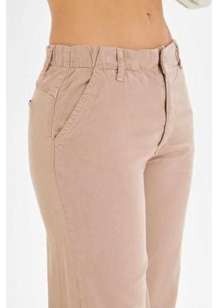 Elastik Bel Bol Paça Soft Pantolon - Mocha