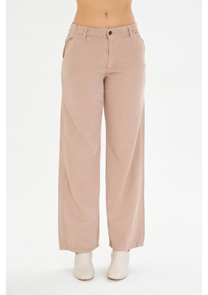 Elastik Bel Bol Paça Soft Pantolon - Mocha
