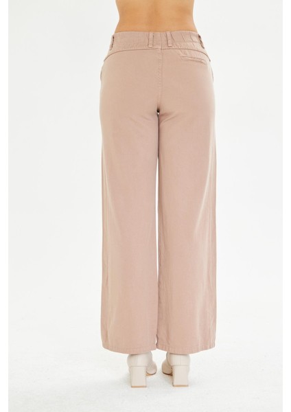 Elastik Bel Bol Paça Soft Pantolon - Mocha
