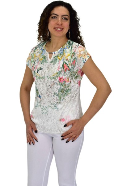 Kadın Kısa Kol Baskılı Bluz BGL-ST04691 fiyatları