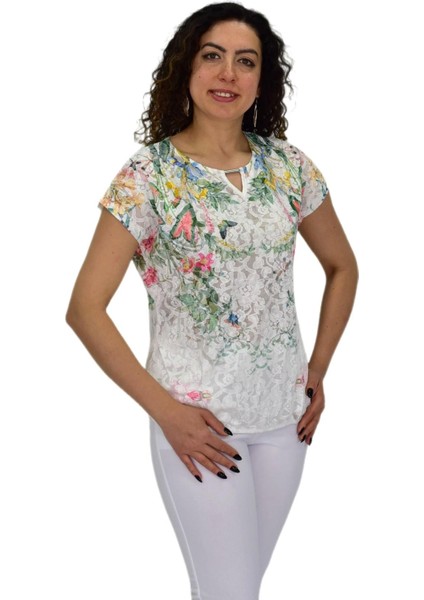 Kadın Kısa Kol Baskılı Bluz BGL-ST04691 modelleri