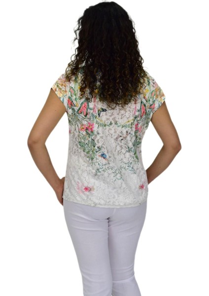 Kadın Kısa Kol Baskılı Bluz BGL-ST04691 fırsatları