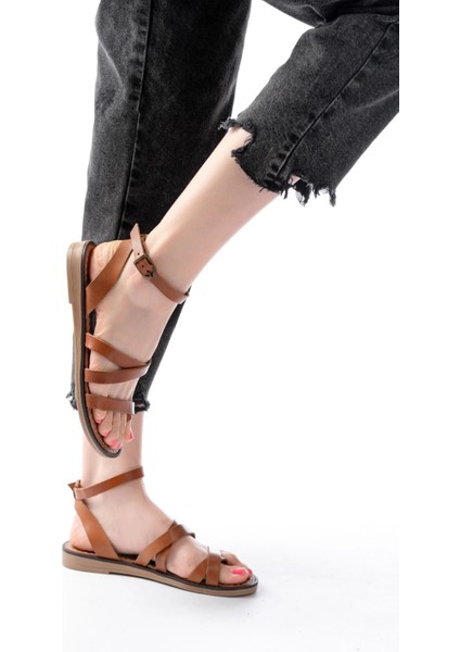 205-209 Taba Hakiki Deri Tokalı Parmak Arası Kadın Sandalet fiyatları