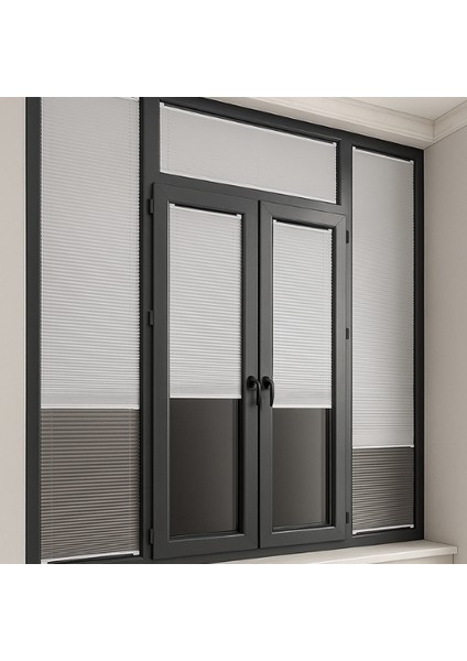 Plise Perde Gece Gündüz Çiftli Sistem (Vidalı montaj) Cam Balkon Perdesi,Ev Perdesi,Ofis Perdesi fiyatları