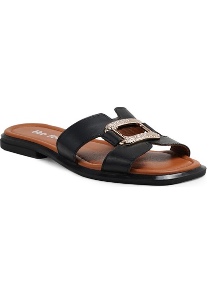 Siyah Hakiki Deri Kadın Terlik fiyatları