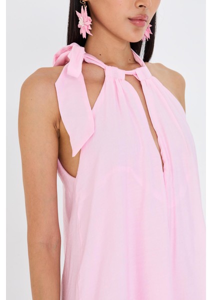 Önü Bağlamalı Sıfır Kol Elbise modelleri