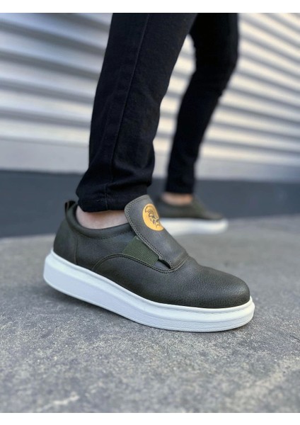 TB161 Hippo Bağcıksız Cilt Erkek Günlük Sneaker Ayakkabı Cbt - Haki