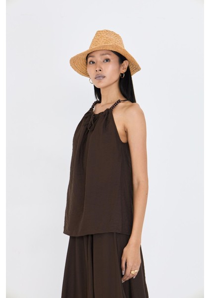 Sıfır Kollu Halter Yaka Bluz modelleri