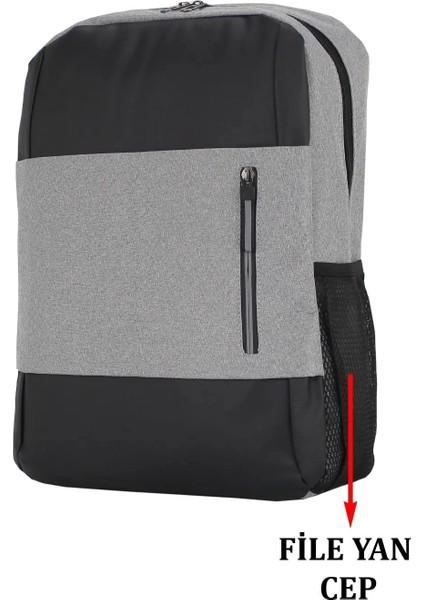 Gri Darbe Emici Korumalı USB Aparatlı 14-15,6 Inç Laptop Bölmeli Ithal Sırt Çantası indirimleri