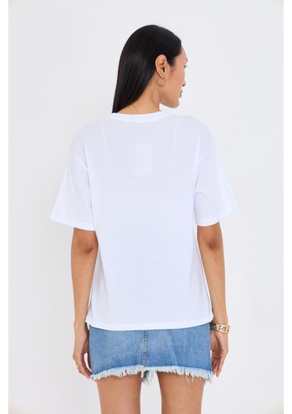 California Nakışlı Tedy Taşlı T-Shirt - Siyah modelleri