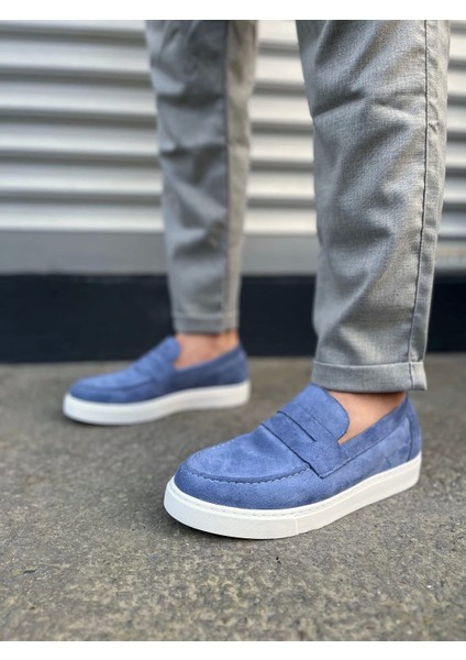TB180 Estilo x Bağcıksız Süet Erkek Günlük Spor Klasik Ayakkabı Sbt - Mavi