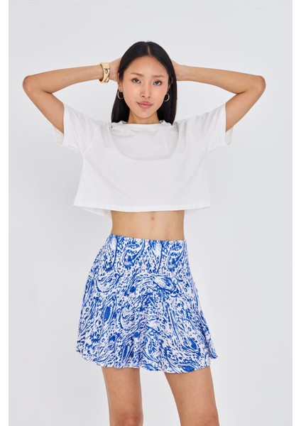 Bisiklet Yaka Crop T-Shirt