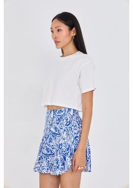 Bisiklet Yaka Crop T-Shirt modelleri