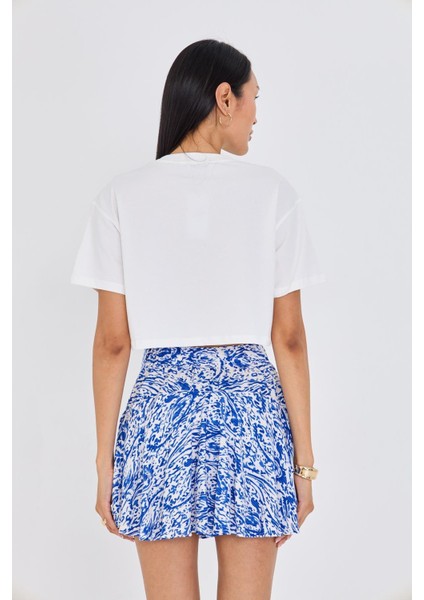 Bisiklet Yaka Crop T-Shirt indirimleri