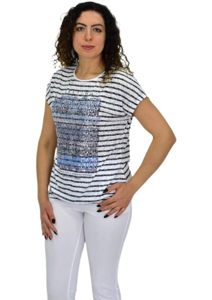 Kadın Kısa Kol Baskılı Bluz BGL-ST04696 fiyatları