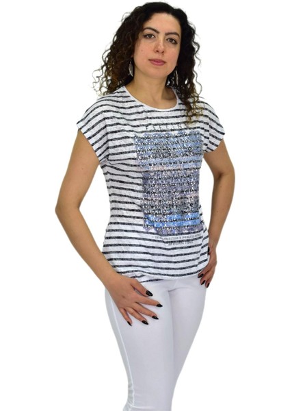 Kadın Kısa Kol Baskılı Bluz BGL-ST04696 modelleri