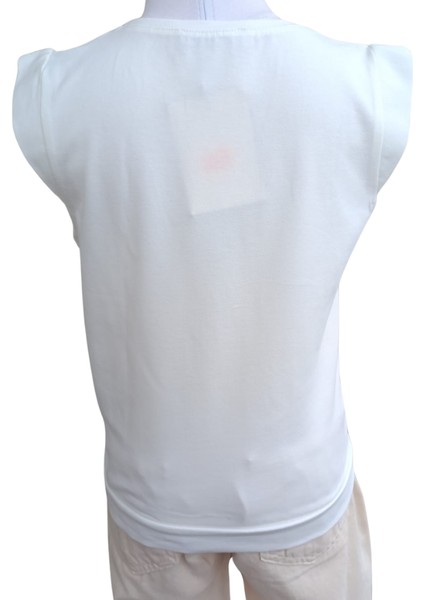 Kız Çocuk T-Shirt Dijital Papağan Baskılı Ekru fırsatları