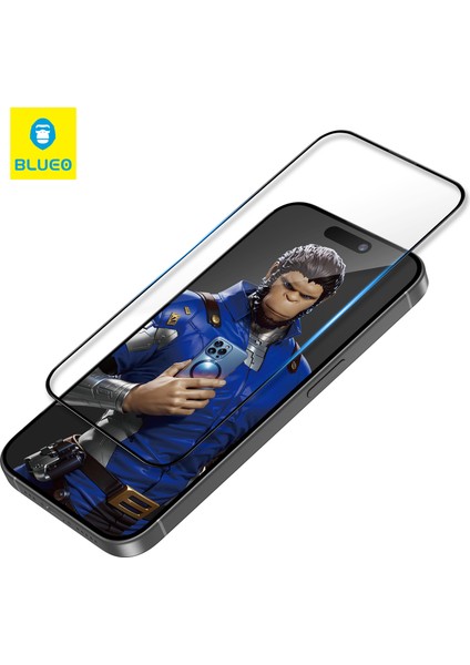 3D Airbag iPhone 15 Pro Uyumlu Kenar Darbelere Dirençli Aparatlı Tam Kavrayan Cam Ekran Koruyucu