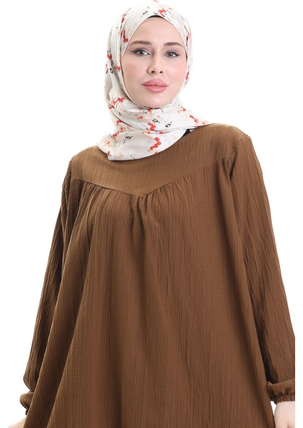 Kolu Lastikli Tunik Pantolon Ikili Takım 0103-02 Kahverengi fırsatları