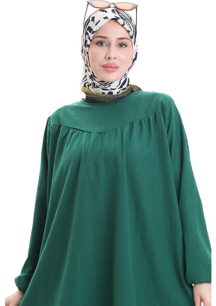 Kolu Lastikli Tunik Pantolon Ikili Takım 0103-03 Zümrüt Yeşili fırsatları