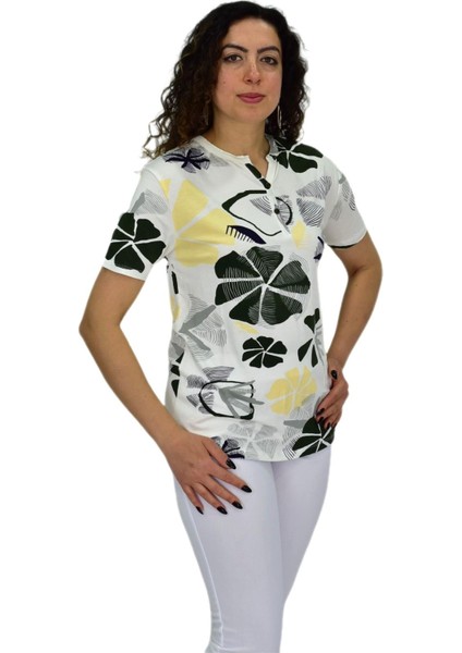 Kadın Kısa Kol Baskılı Bluz BGL-ST04697 modelleri