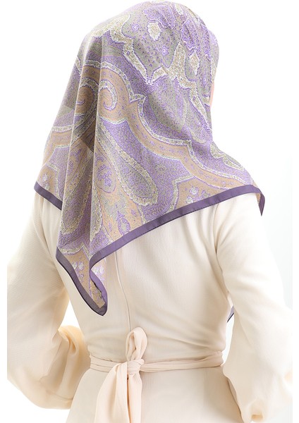 Karaca Desenli Cotton Eşarp 81098-02 Mor