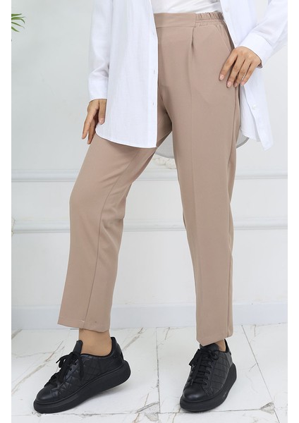 Beli Lastikli Havuç Pantolon 4002-05 Sütlü Kahve fırsatları