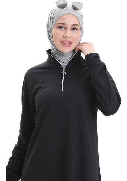 Iki Iplik Tunik Pantolon Ikili Takım 2068-04 Siyah modelleri