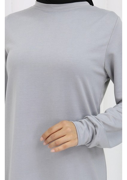 Iki Ip Tunik Pantolon Ikili Takım 0044-37 Gümüş Gri fırsatları