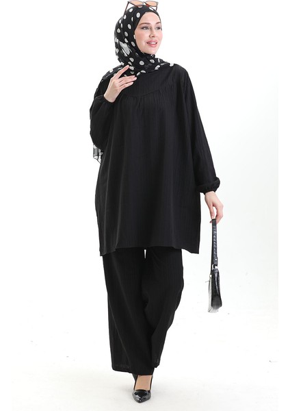 Kolu Lastikli Tunik Pantolon Ikili Takım 0103-01 Siyah fiyatları