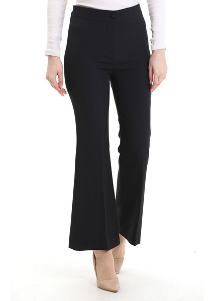 Beli Lastikli Ispanyol Paça Pantolon 4005-01 Siyah fiyatları