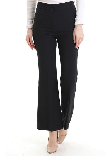 Beli Lastikli Ispanyol Paça Pantolon 4005-01 Siyah modelleri