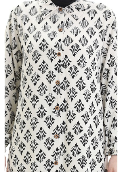 Boydan Düğmeli Uzun Tunik 0092-05 Bej indirimleri