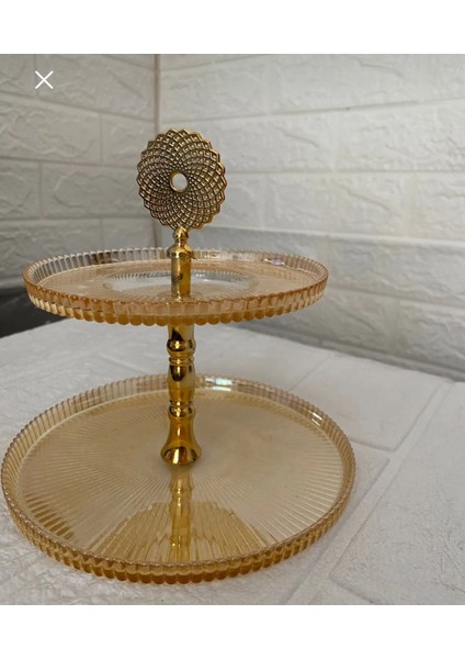 Sunumluk Gold 2 Katlı Kurabiyelik 12-15CMM