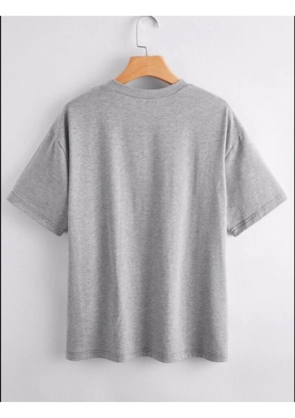 Kanka Ayıcık Baskılı Oversize Pamuklu Çocuk T-Shirt