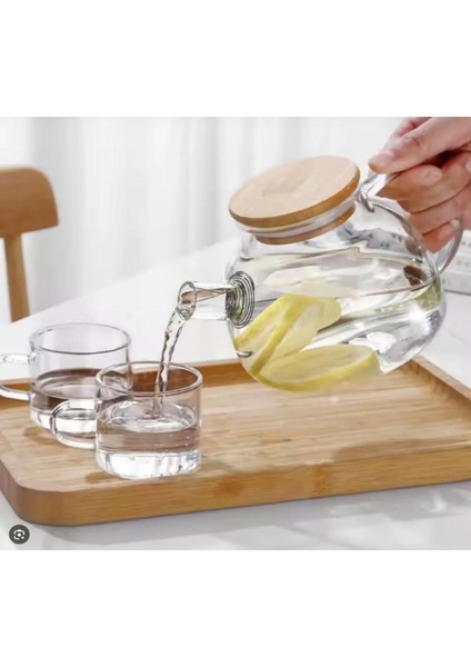 Cam Demlik Süzgeçli 2 Parça Espresso Bardak ile Birlikte