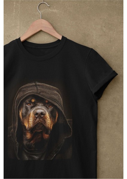 Rottweiler Köpek Baskılı Oversize T-Shirt