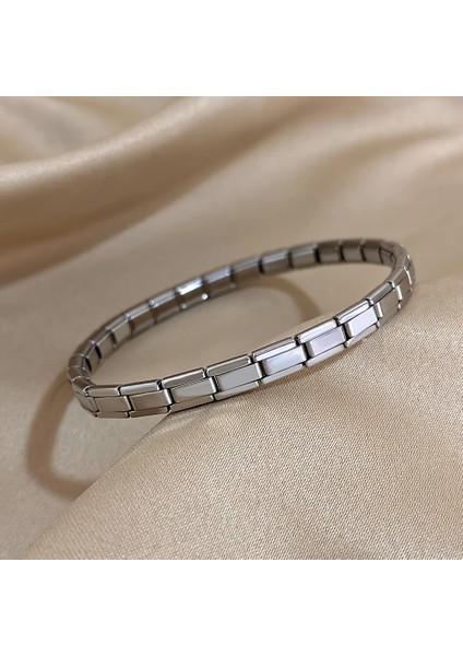 Çelik Bileklik Ince Italyan Charm Yazısız Model Unisex Erkek Kadın 3 mm 18 cm Gümüş (Silver) fiyatları