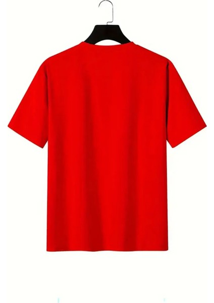 Unisex Büyük Beden Minimal Baskılı Oversize %100 Pamuk T-Shirt