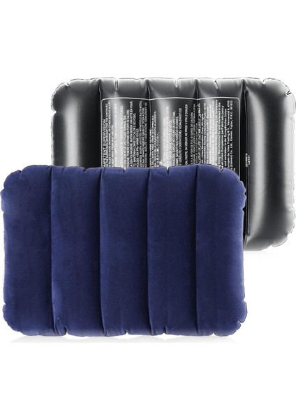 Intex Kamp Yastığı 2 Adet Seyahat Yastığı Kadife Kaplı Konforlu Şişme Yastık 43X28X9 cm M- 68672