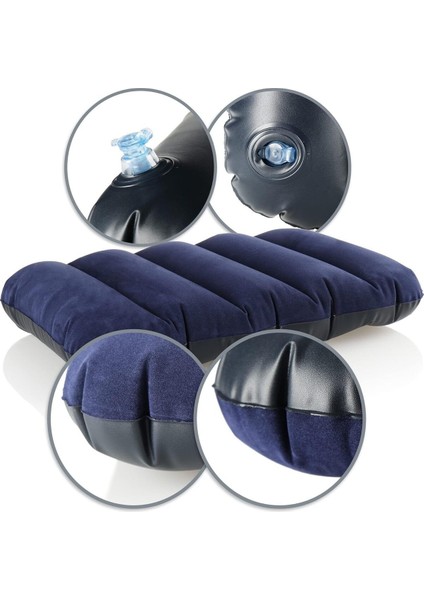 Intex Kamp Yastığı 2 Adet Seyahat Yastığı Kadife Kaplı Konforlu Şişme Yastık 43X28X9 cm M- 68672