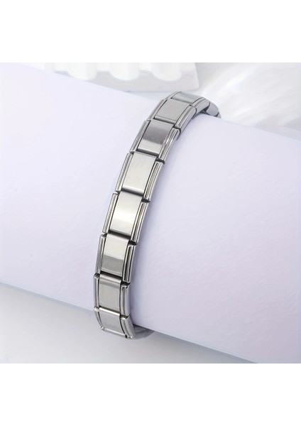 Çelik Bileklik Italyan Charm Yazısız Model Unisex Erkek Kadın 3 mm 18 cm Gümüş Silver fırsatları