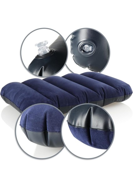 Intex Kadife Kaplı Kamp Yastığı Şişme Yastık , Konforlu Seyahat Yastığı ve Minder 43X28X9 cm M- 68672
