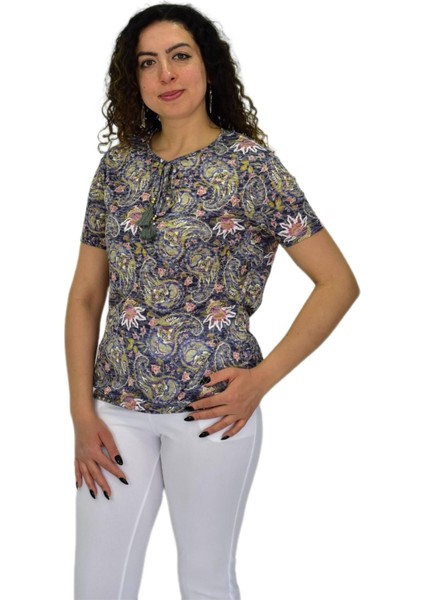 Kadın Kısa Kol Baskılı Bluz BGL-ST04689 fiyatları