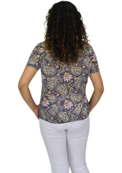 Kadın Kısa Kol Baskılı Bluz BGL-ST04689 fırsatları