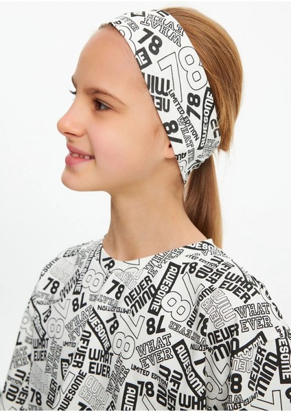 Kız %100 Pamuklu Penye T-Shirt Bandana 2\'li Takım Spor Rahat Best Of Koleksiyonu fırsatları